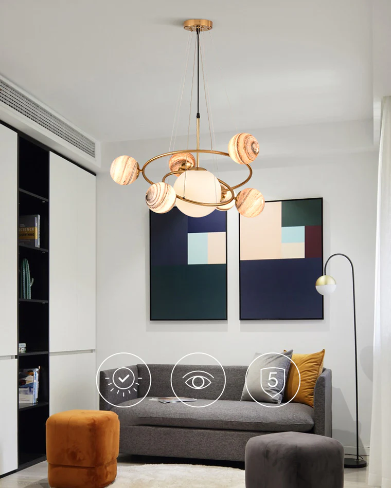 WOMO Planet Glass Chandelier-WM2385 - Image 5