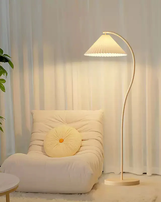 WOMO Pleated Gooseneck Floor Lamp-WM7119 - Image 15