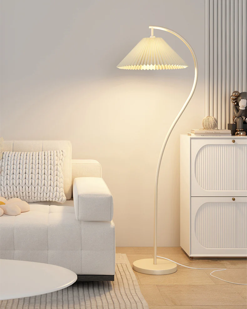 WOMO Pleated Gooseneck Floor Lamp-WM7119 - Image 2
