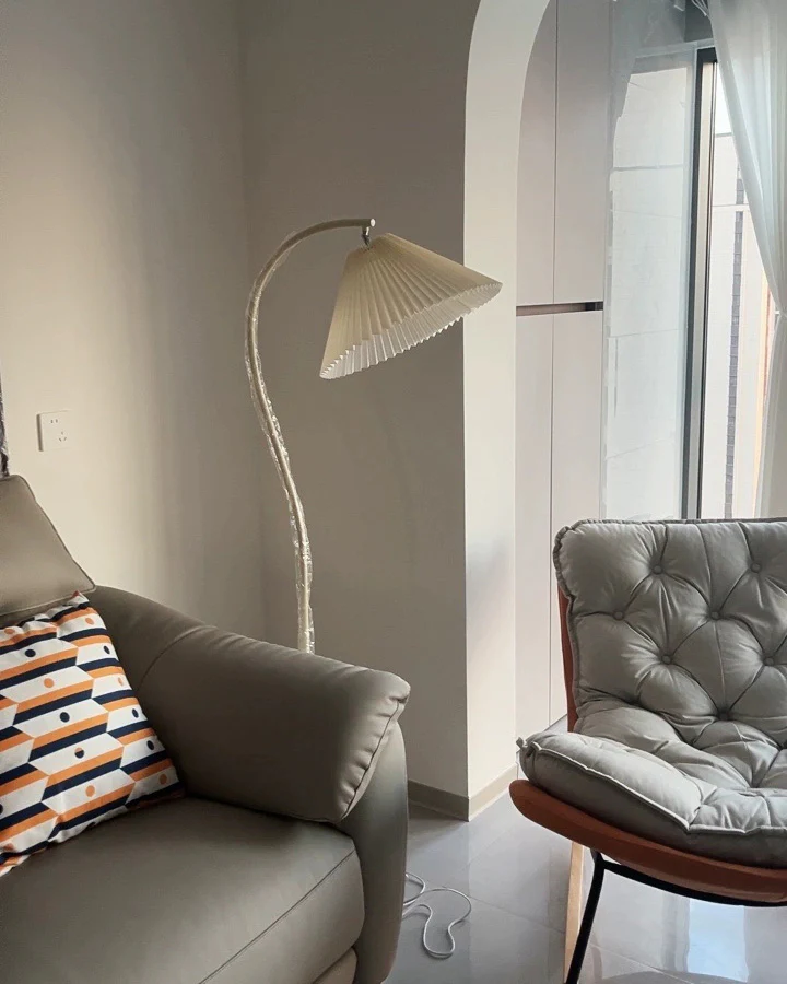 WOMO Pleated Gooseneck Floor Lamp-WM7119 - Image 23