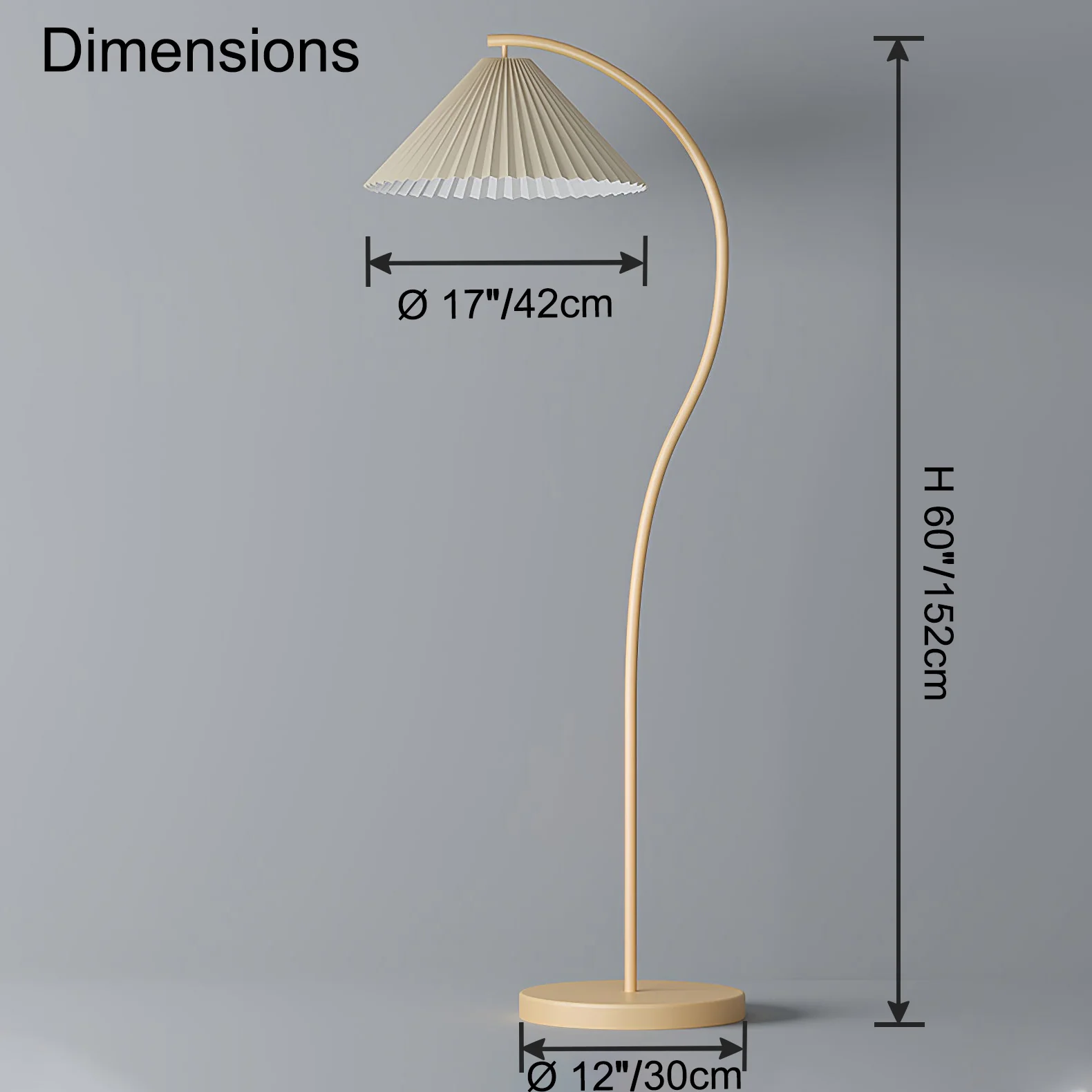 WOMO Pleated Gooseneck Floor Lamp-WM7119 - Image 31