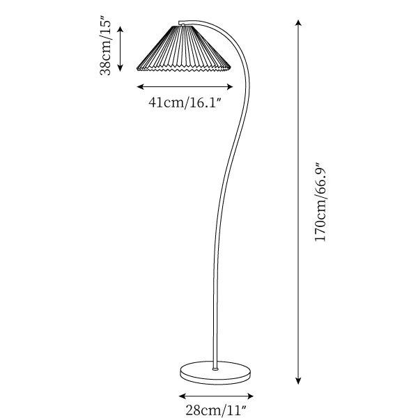 WOMO Pleated Gooseneck Floor Lamp-WM7119 - Image 32