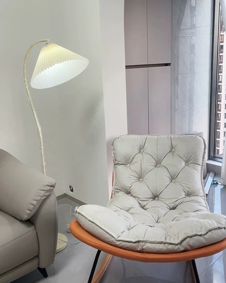 WOMO Pleated Gooseneck Floor Lamp-WM7119 - Image 4