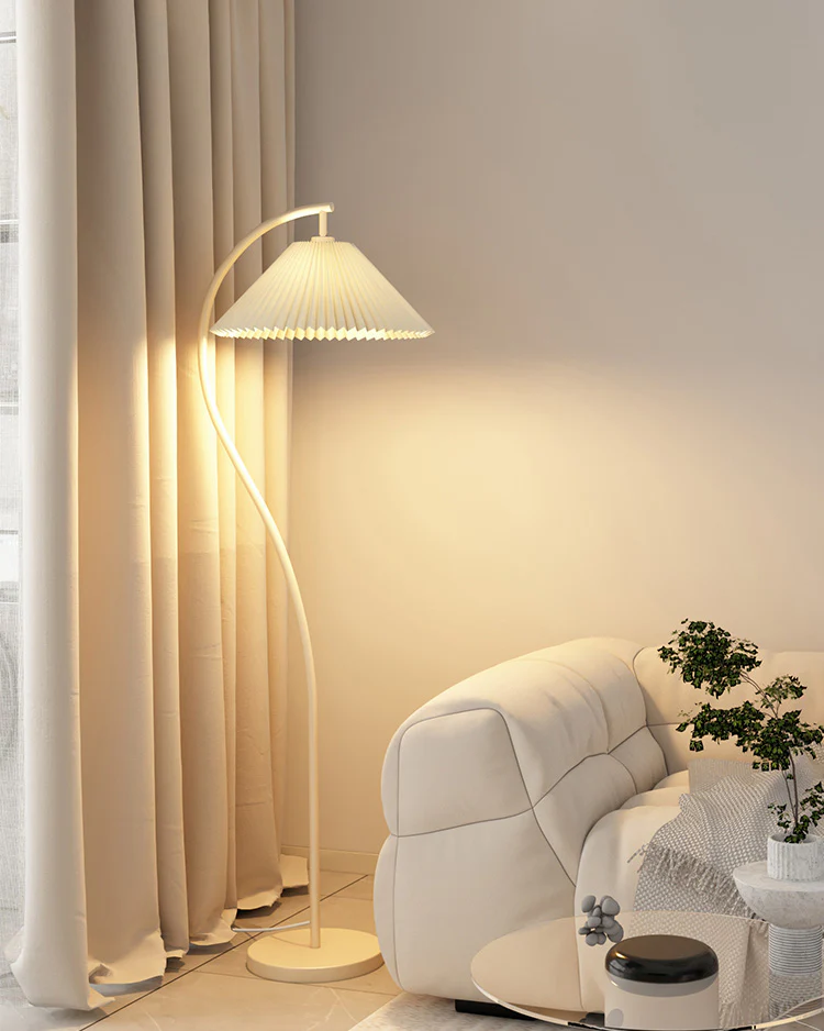 WOMO Pleated Gooseneck Floor Lamp-WM7119 - Image 6