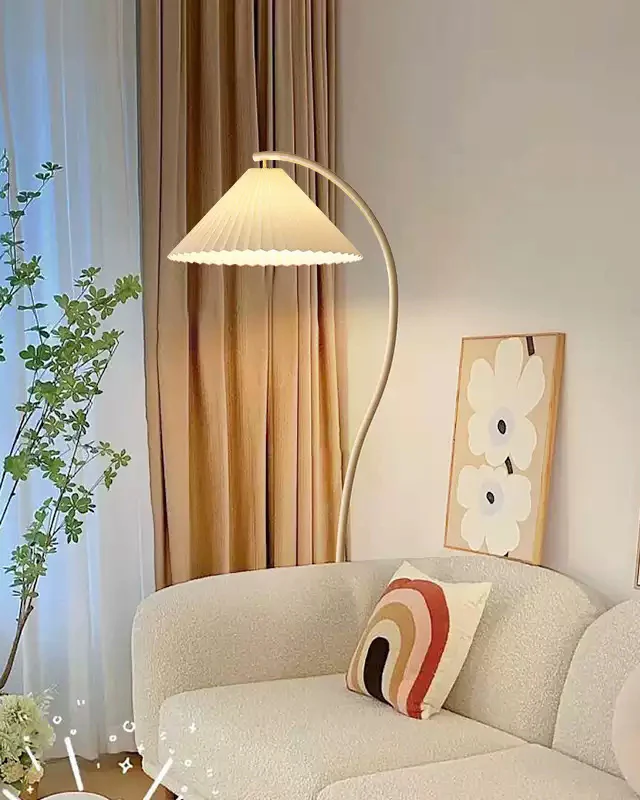 WOMO Pleated Gooseneck Floor Lamp-WM7119 - Image 8