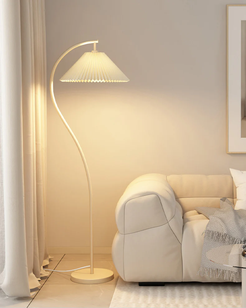 WOMO Pleated Gooseneck Floor Lamp-WM7119 - Image 9