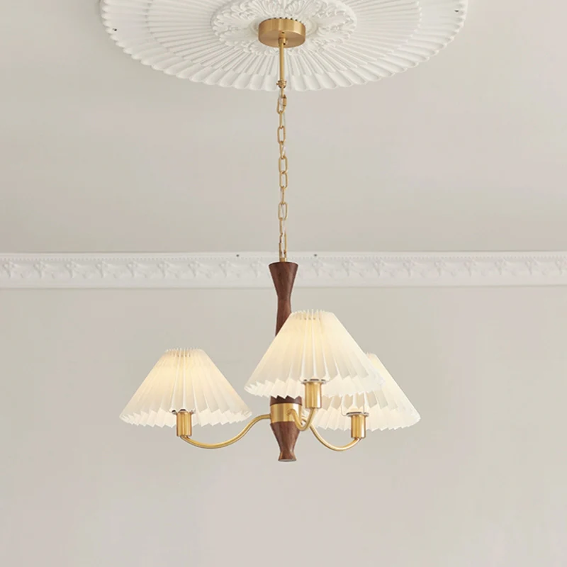 WOMO Pleated Shaded Wood Chandelier-WM2864 - Image 8