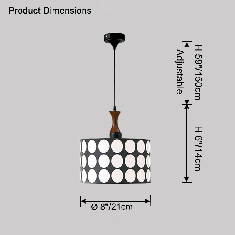 WOMO Polka Drum Pendant Light-WM2933 - Image 15