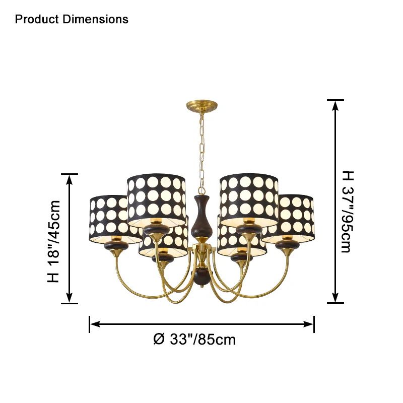 WOMO Polka Shaded Chandelier-WM2913 - Image 20