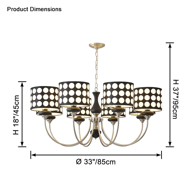 WOMO Polka Shaded Chandelier-WM2913 - Image 28