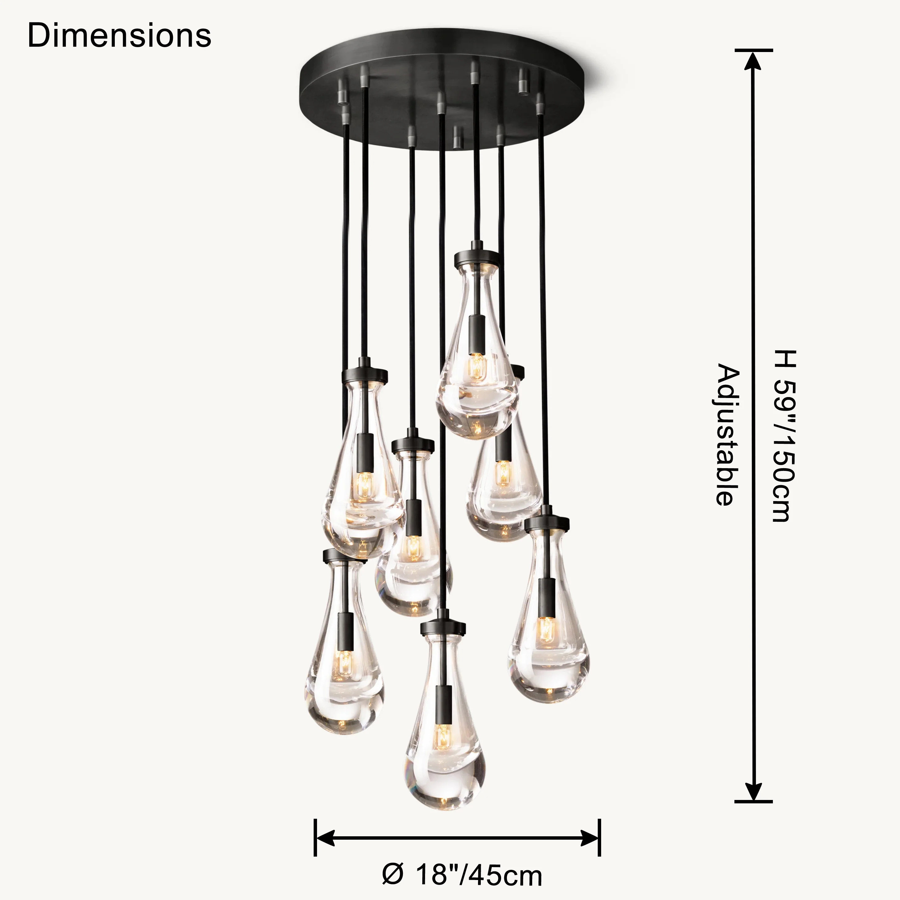 WOMO Raindrop Glass Chandelier-WM2809 - Image 10