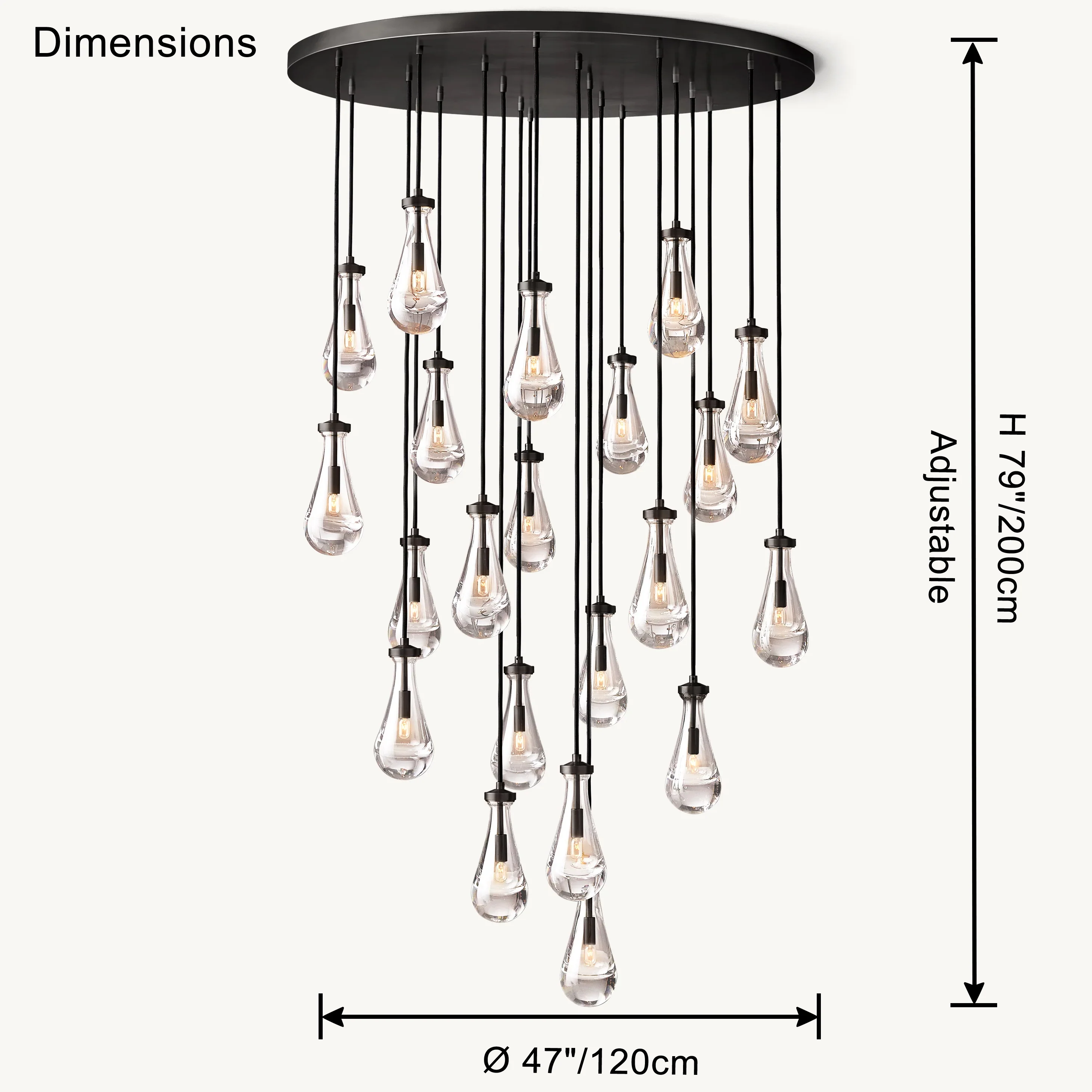 WOMO Raindrop Glass Chandelier-WM2809 - Image 14