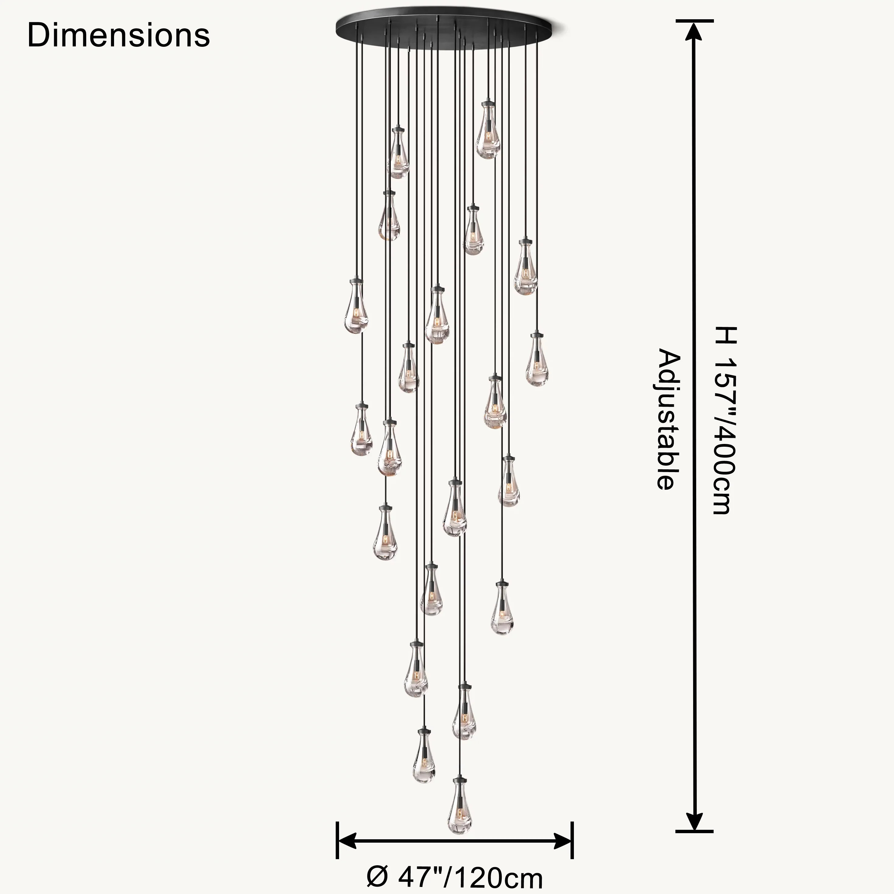 WOMO Raindrop Glass Chandelier-WM2809 - Image 16