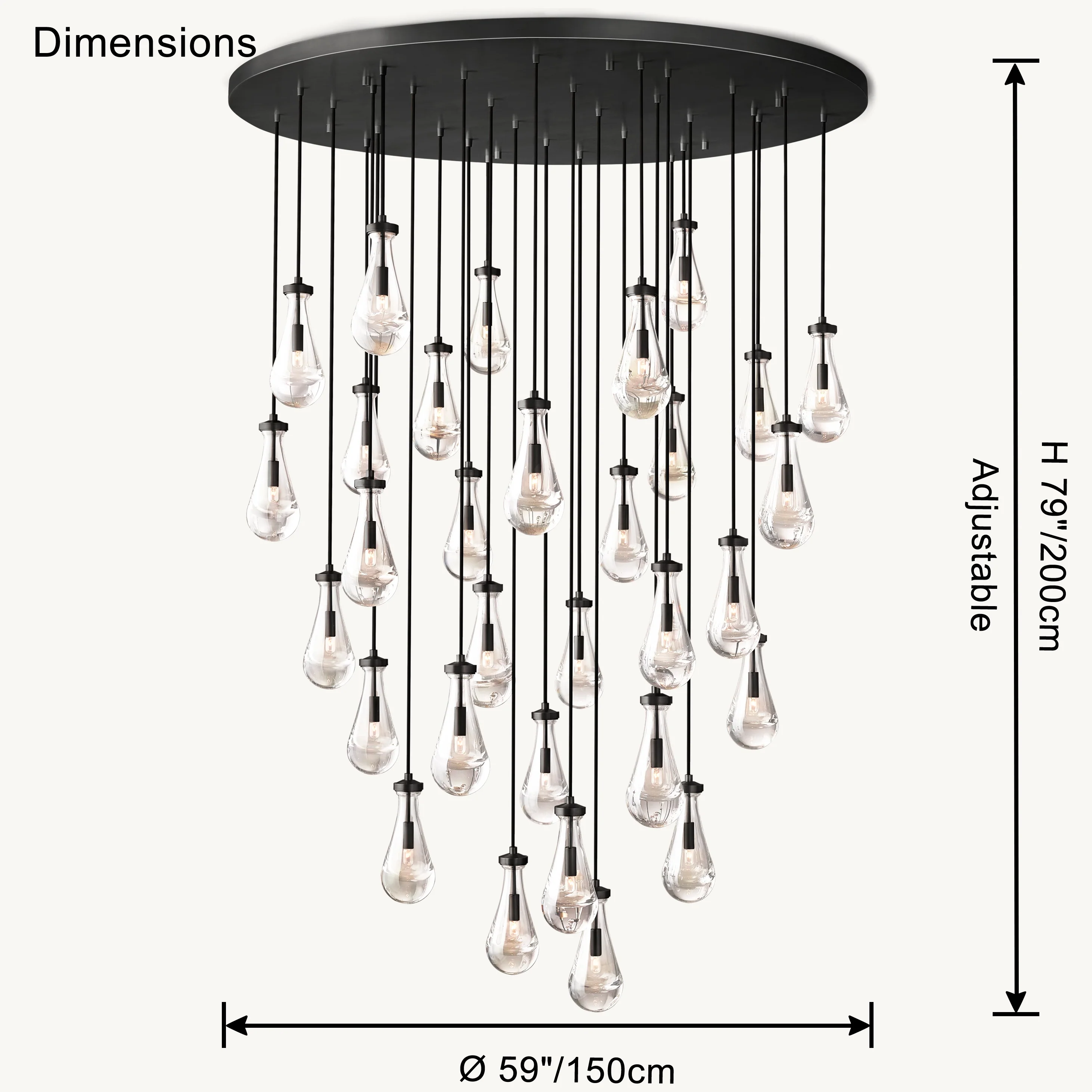 WOMO Raindrop Glass Chandelier-WM2809 - Image 18