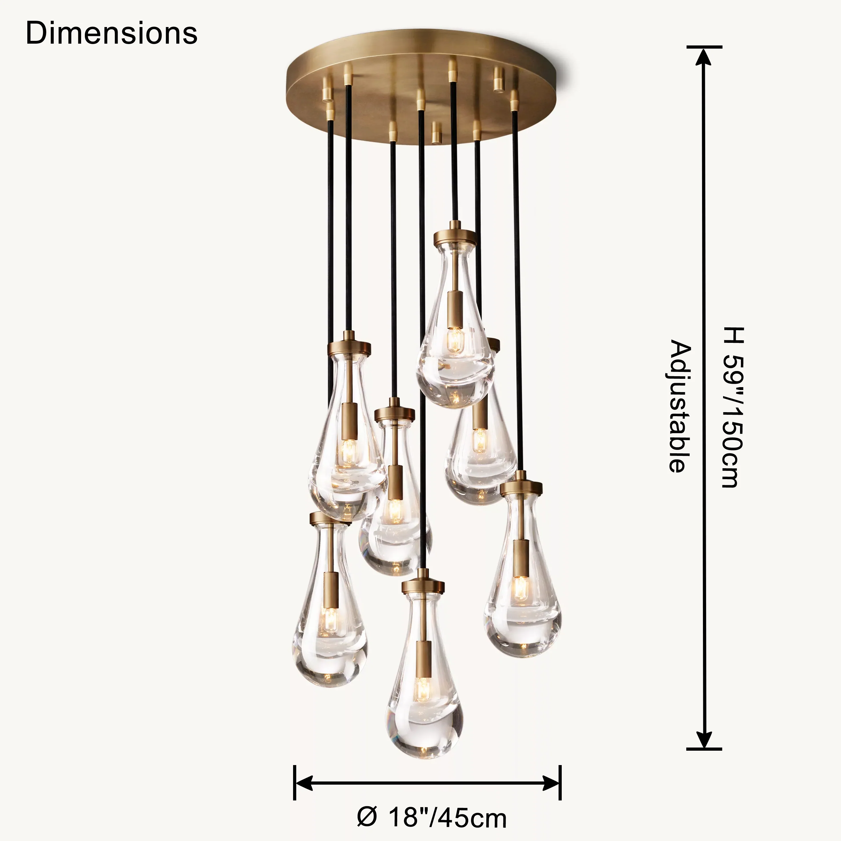WOMO Raindrop Glass Chandelier-WM2809 - Image 22