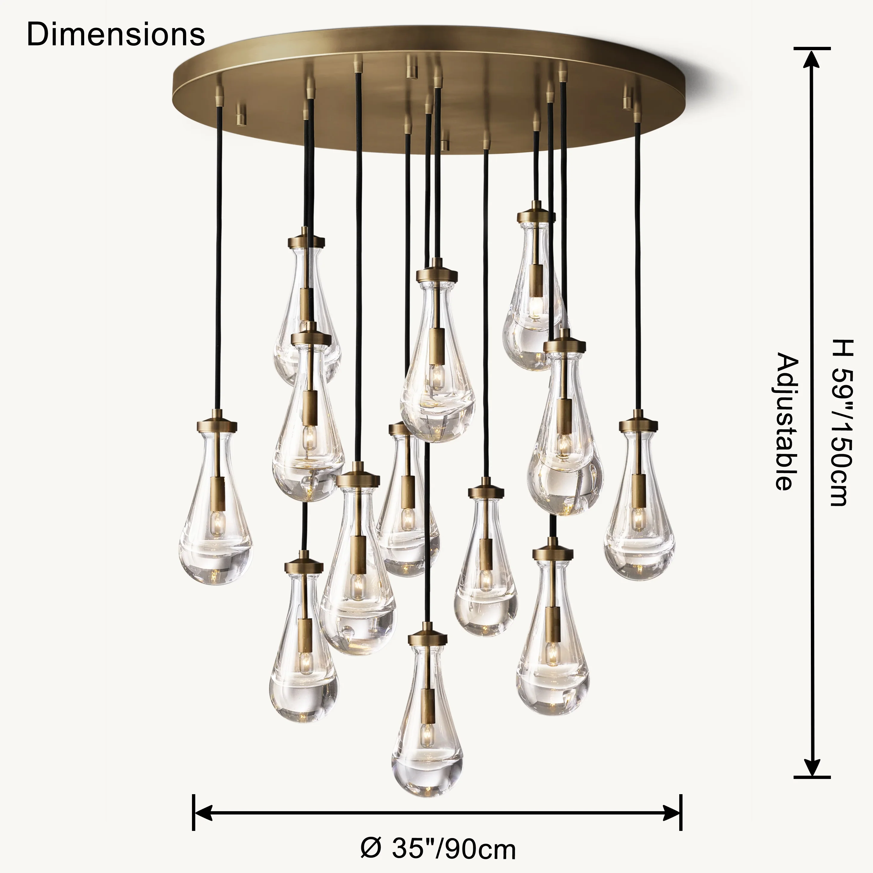 WOMO Raindrop Glass Chandelier-WM2809 - Image 24
