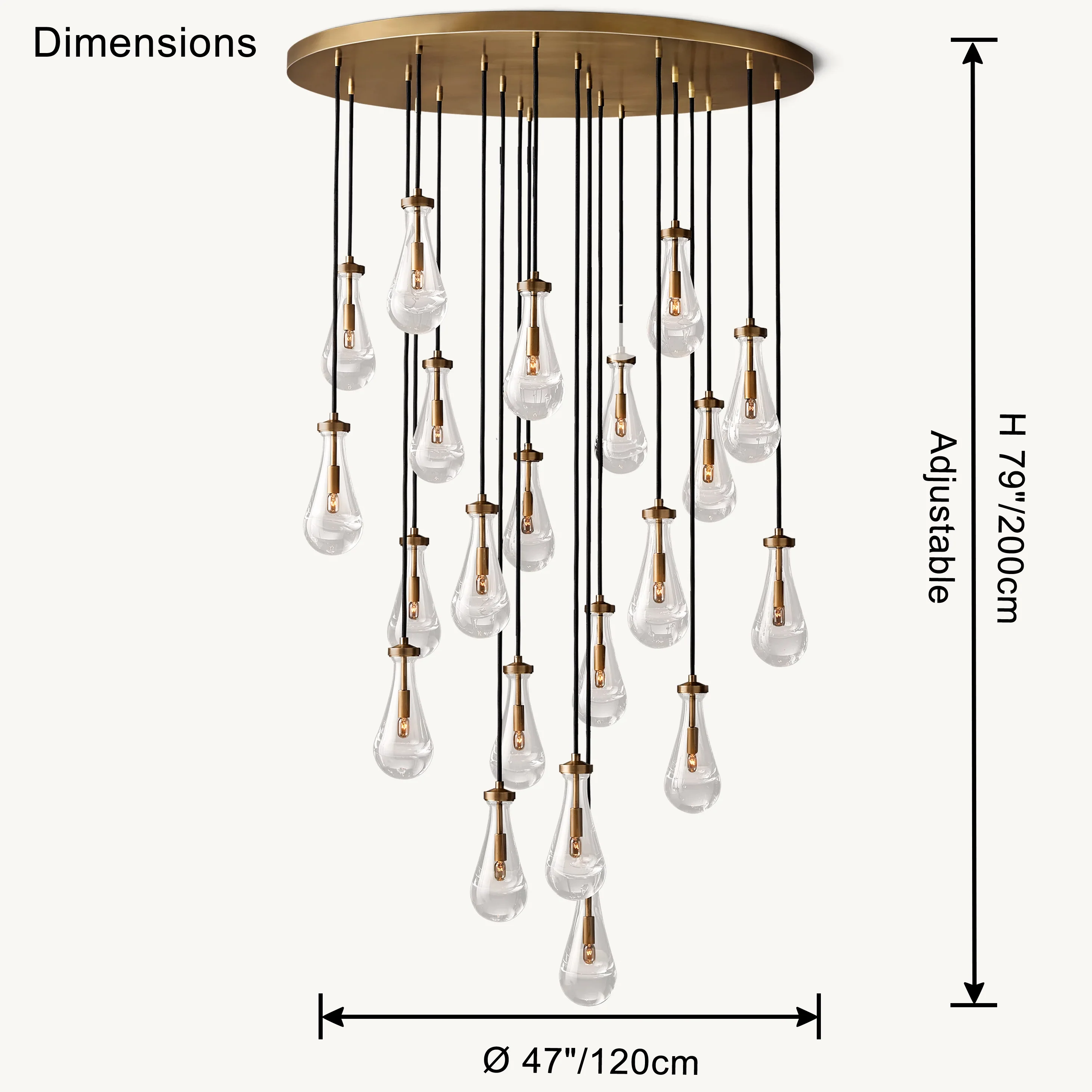 WOMO Raindrop Glass Chandelier-WM2809 - Image 26
