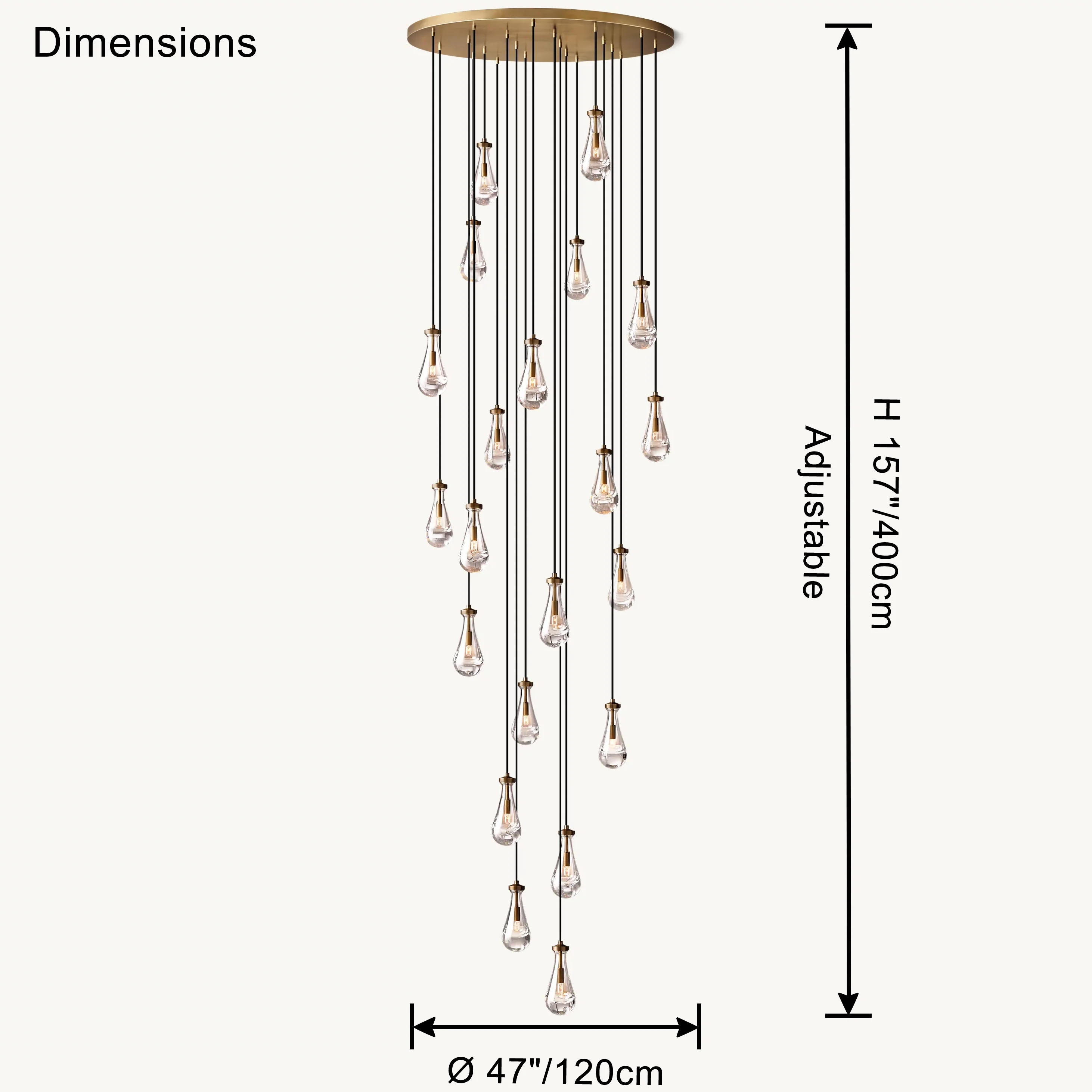 WOMO Raindrop Glass Chandelier-WM2809 - Image 28