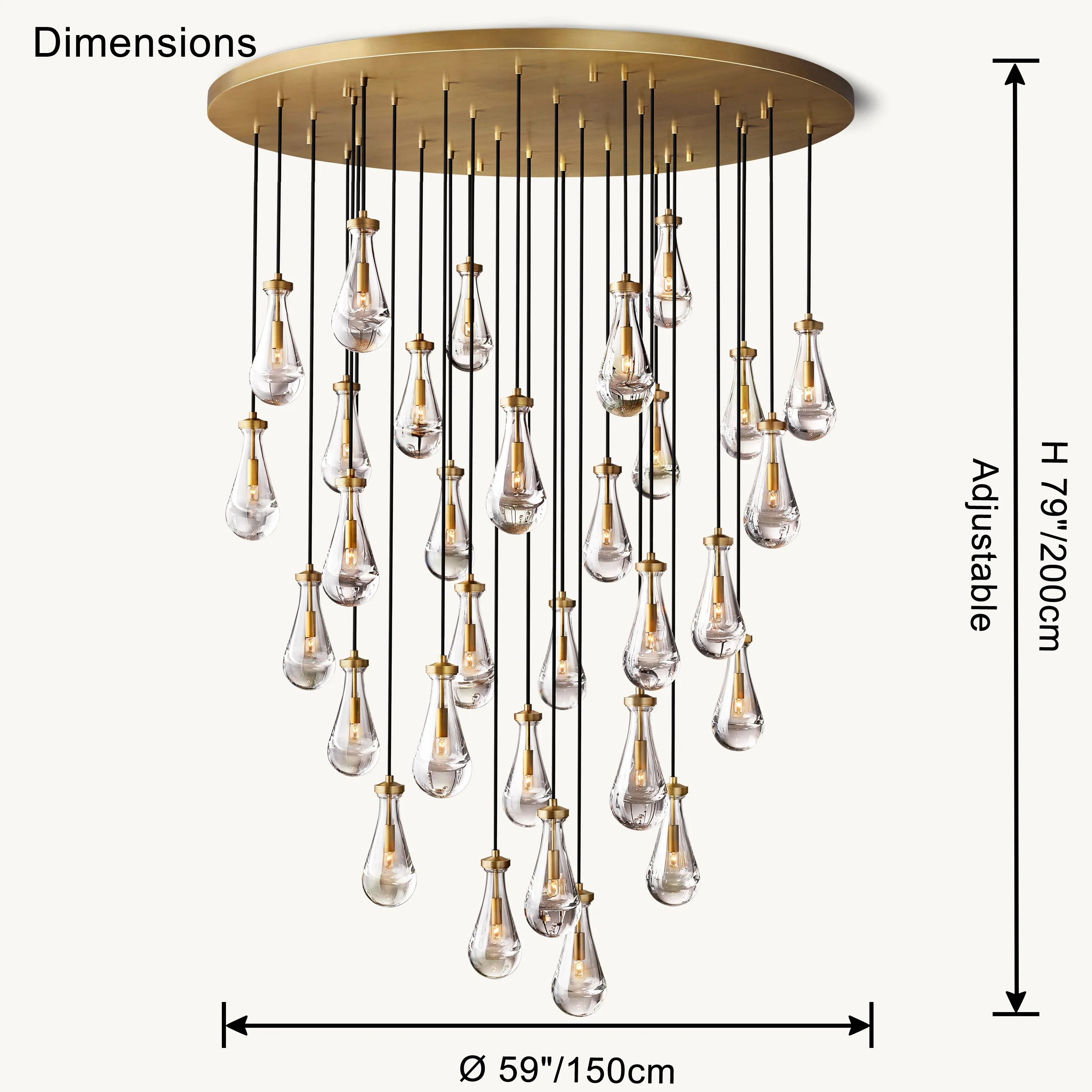 WOMO Raindrop Glass Chandelier-WM2809 - Image 30