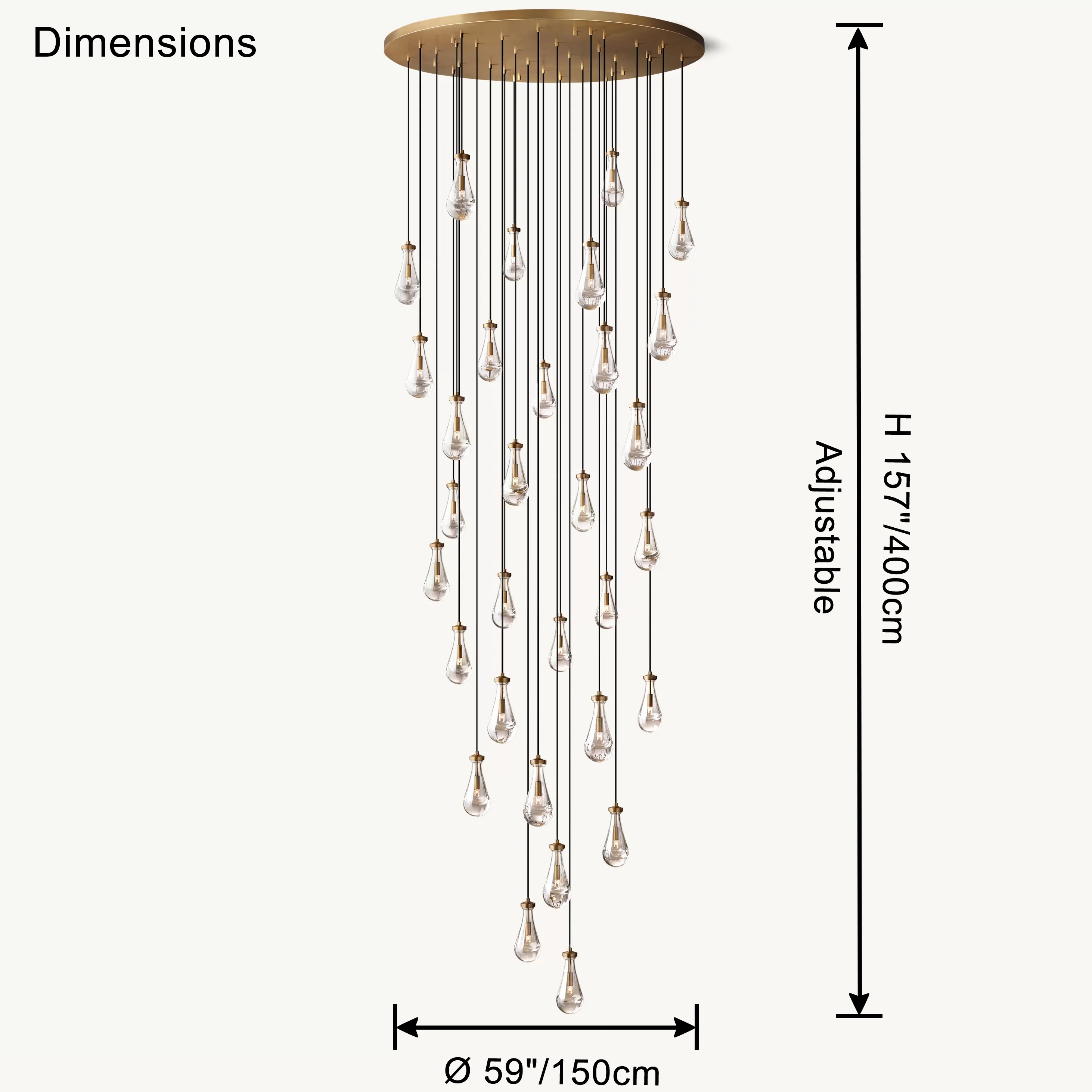 WOMO Raindrop Glass Chandelier-WM2809 - Image 32
