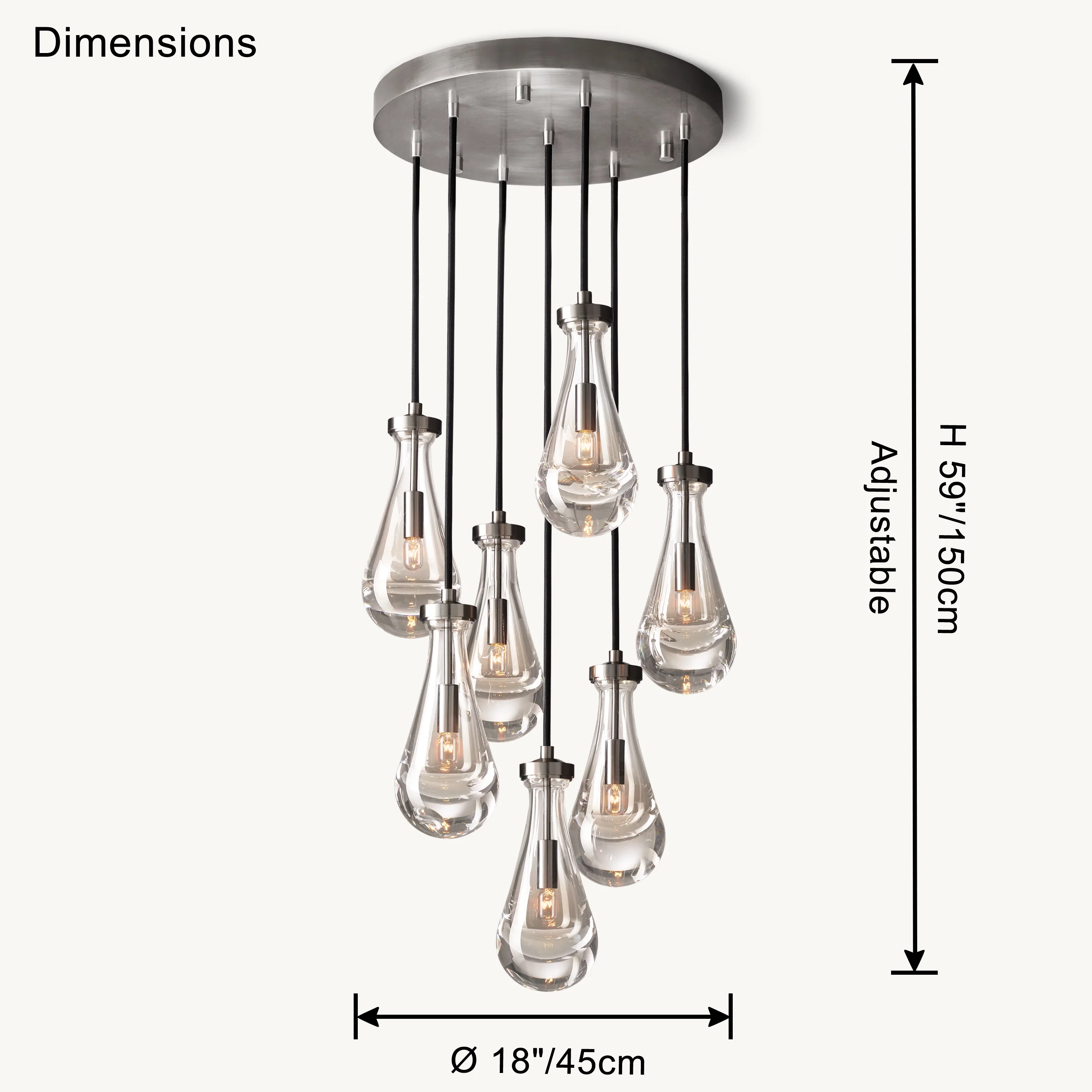 WOMO Raindrop Glass Chandelier-WM2809 - Image 34