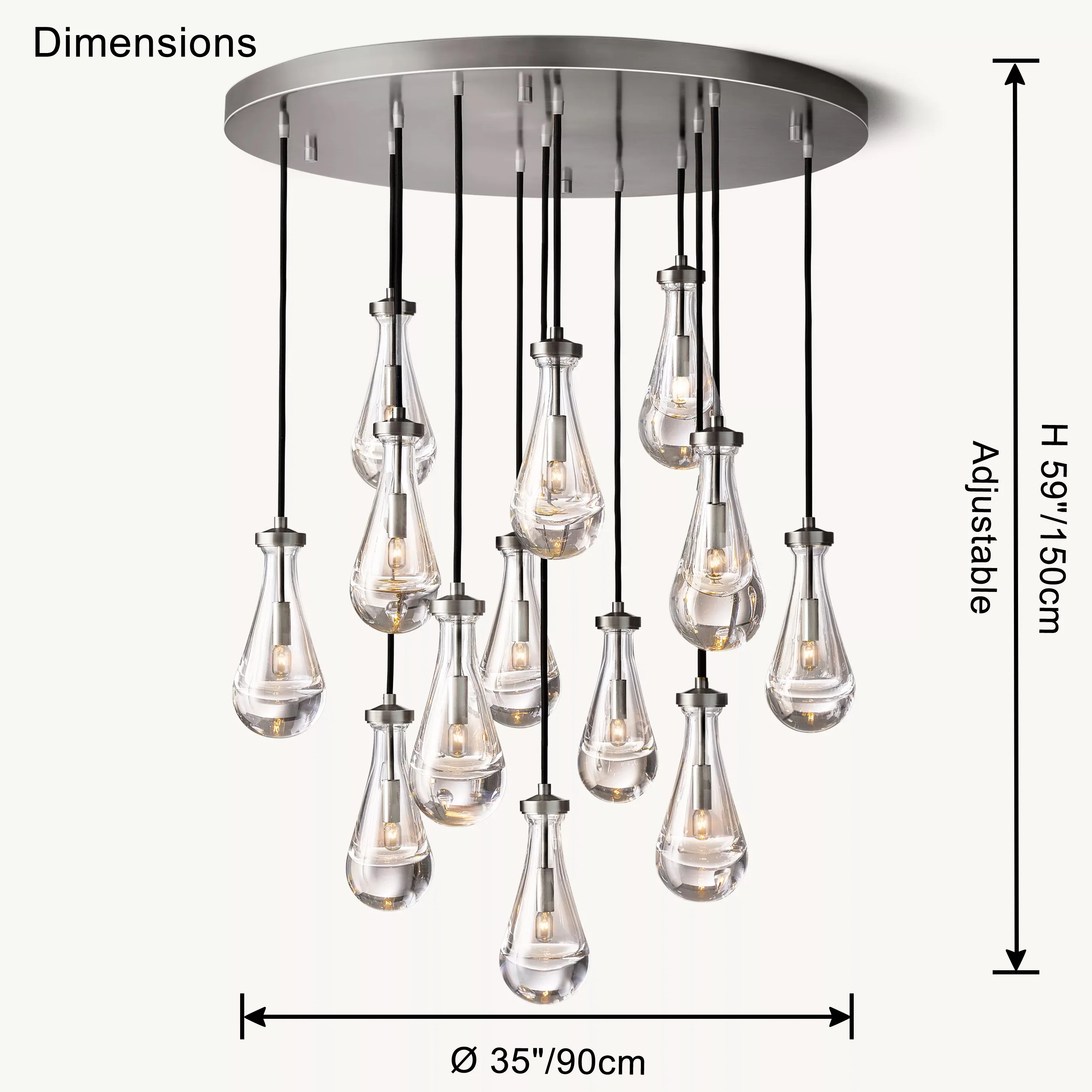 WOMO Raindrop Glass Chandelier-WM2809 - Image 36