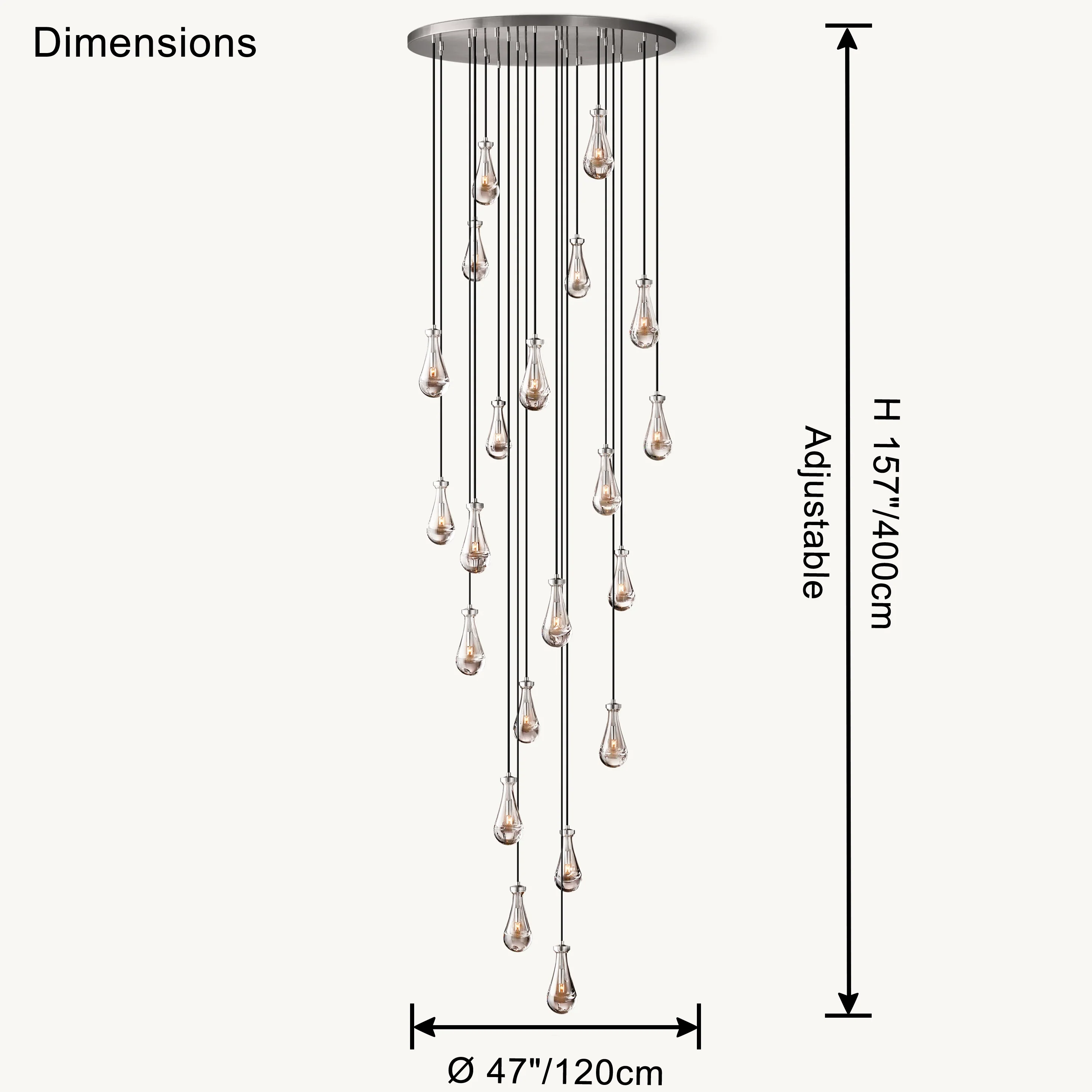 WOMO Raindrop Glass Chandelier-WM2809 - Image 40