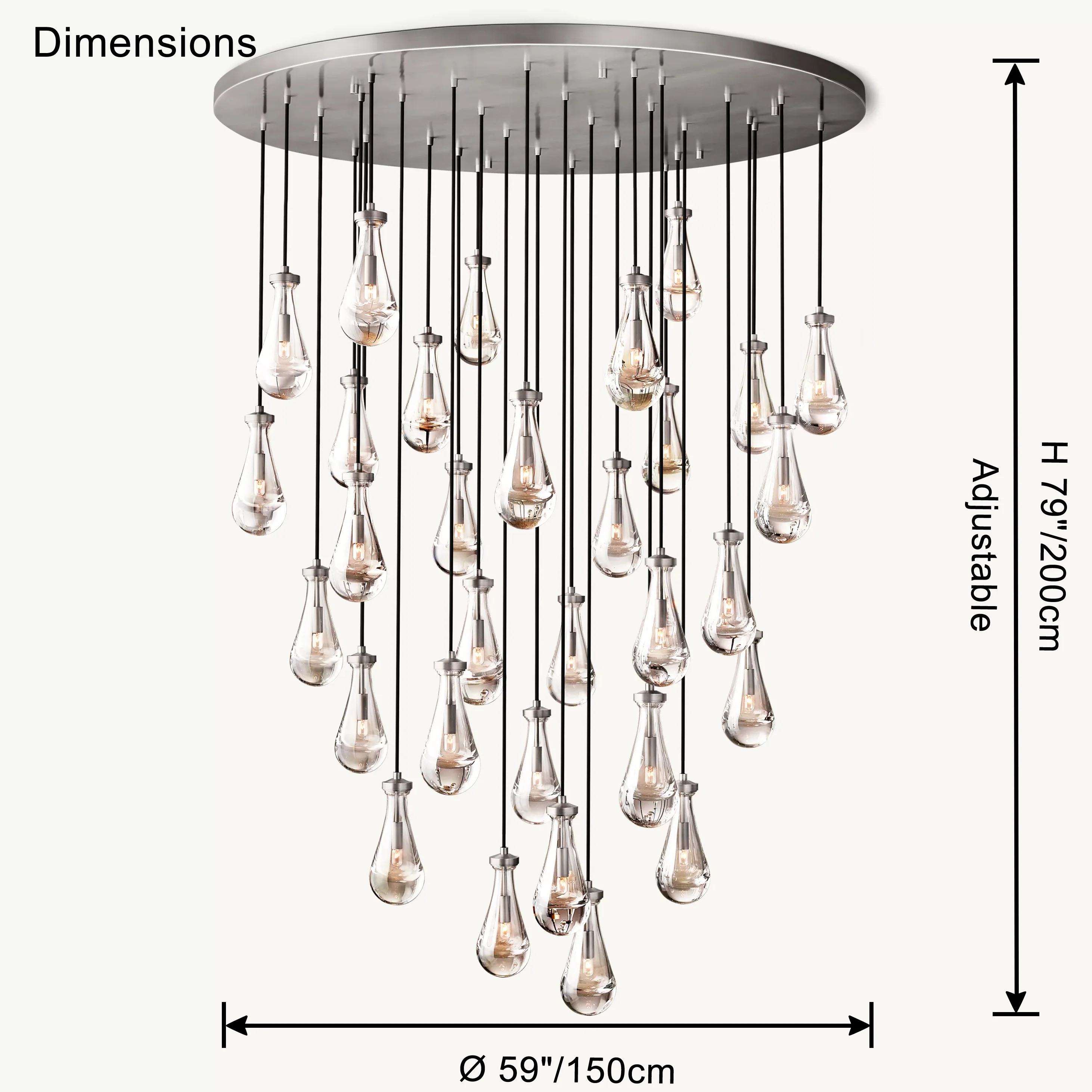 WOMO Raindrop Glass Chandelier-WM2809 - Image 42