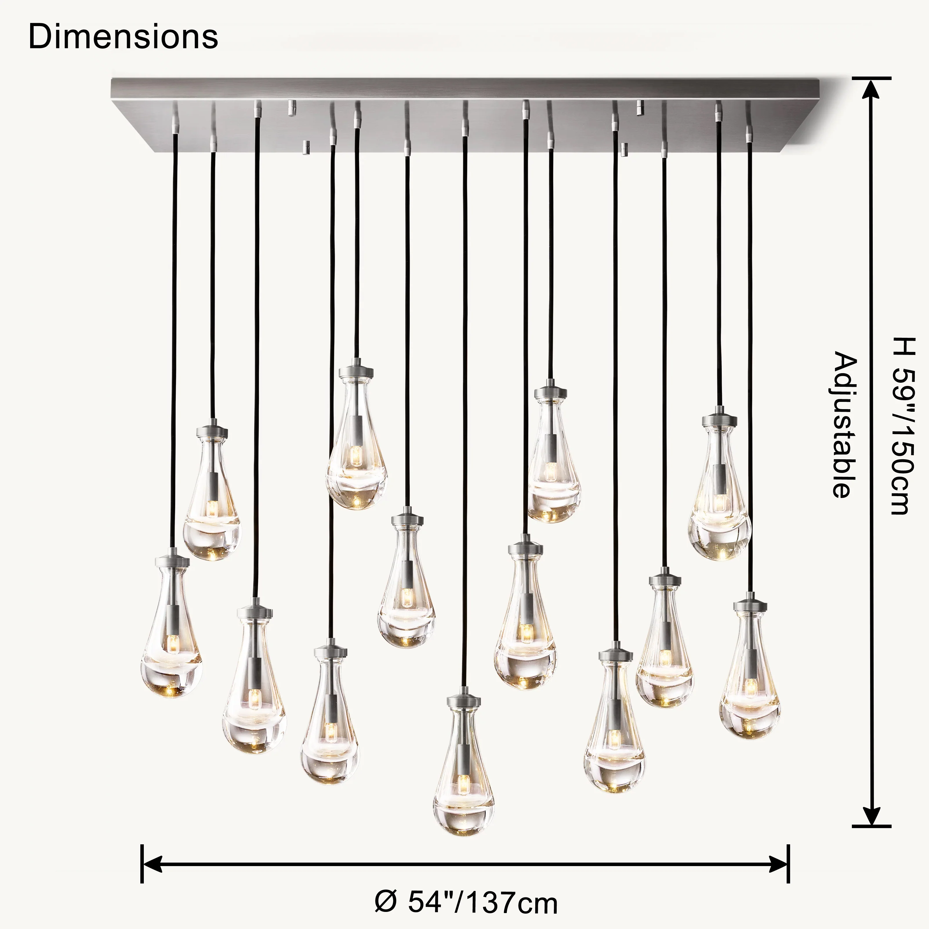 WOMO Raindrop Glass Chandelier-WM2810 - Image 15