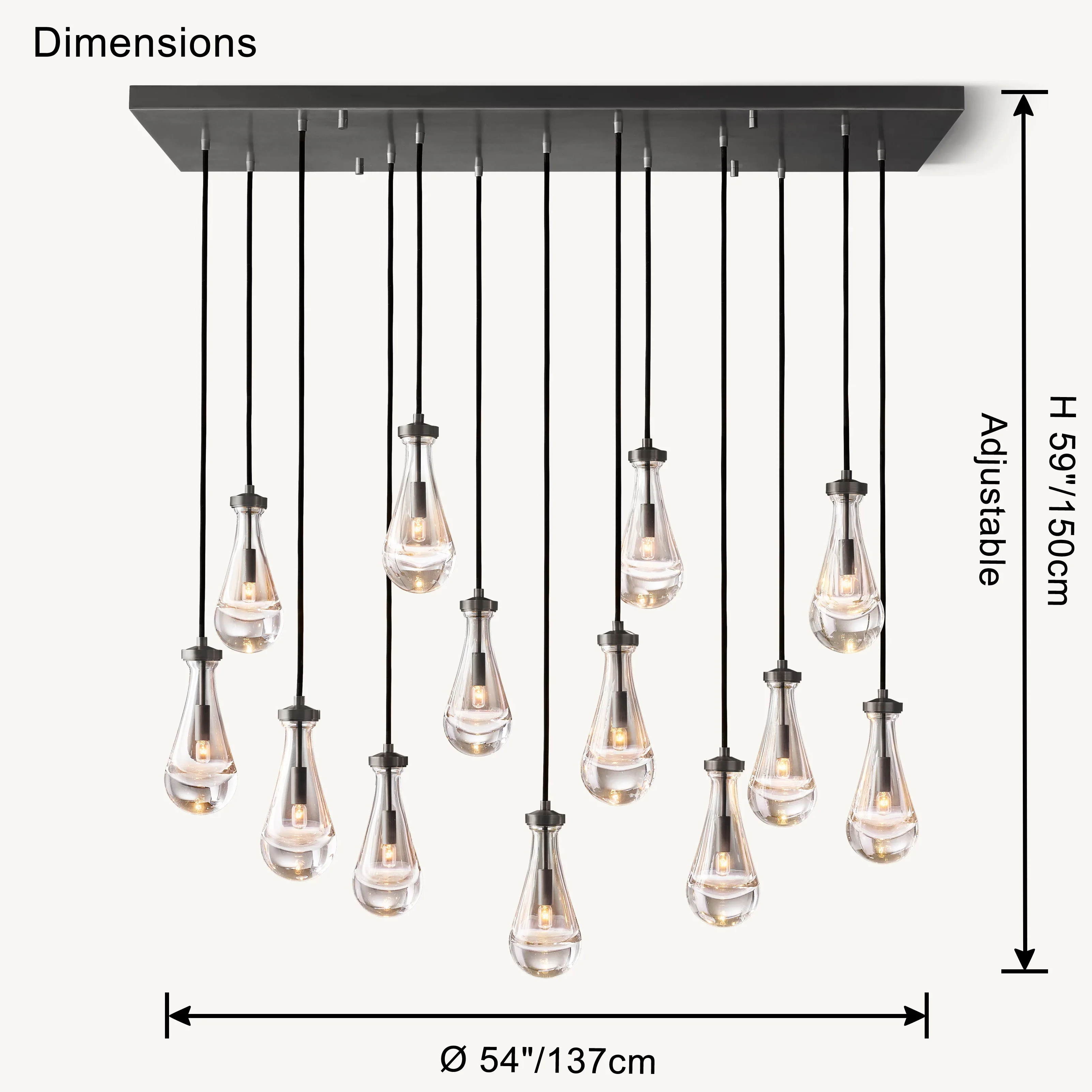 WOMO Raindrop Glass Chandelier-WM2810 - Image 7