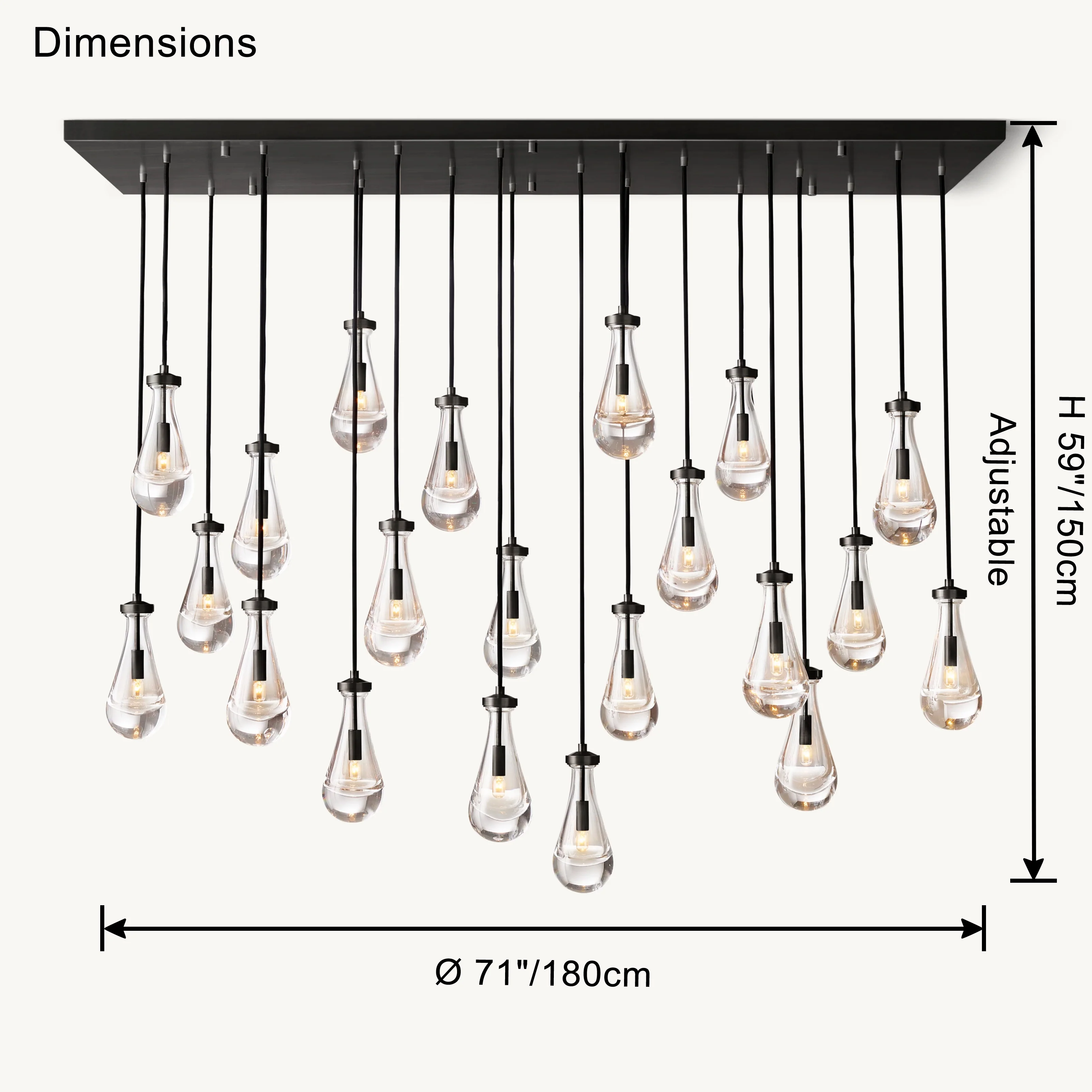 WOMO Raindrop Glass Chandelier-WM2810 - Image 9