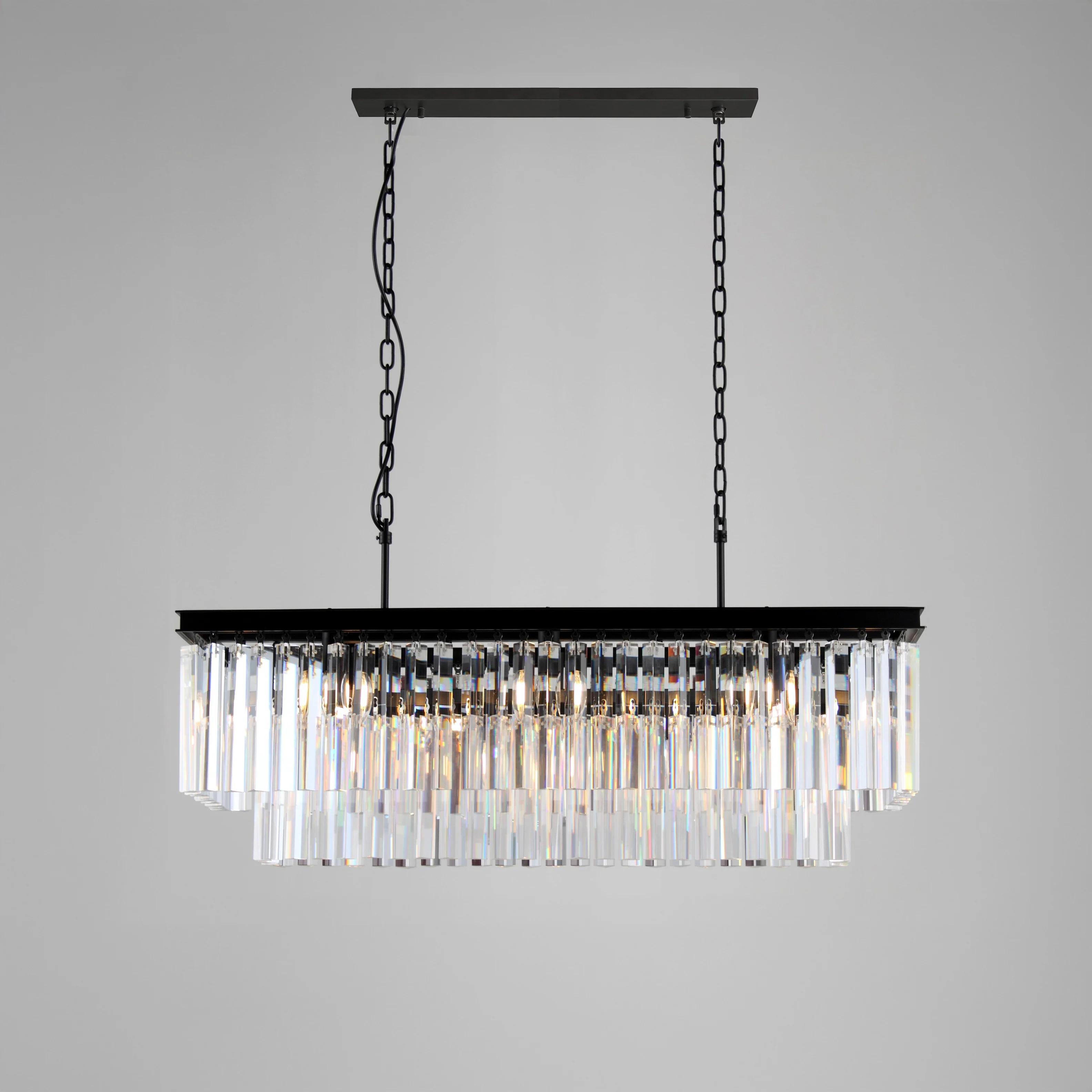 WOMO Rectangular Crystal Chandelier-WM2589 - Image 9