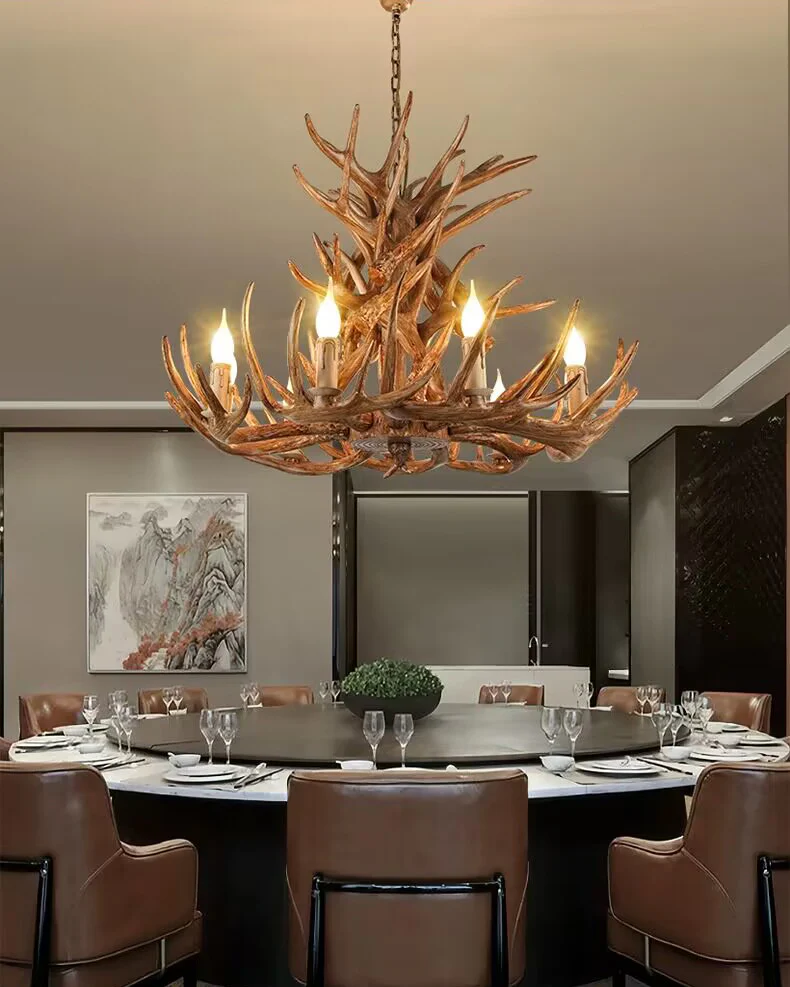WOMO Resin Antler Chandelier-WM2991 - Image 2