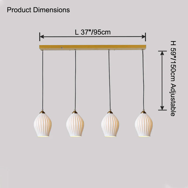 WOMO Ribbed Bud Ceramic Multi-Light Chandelier-WM2132b - Image 18