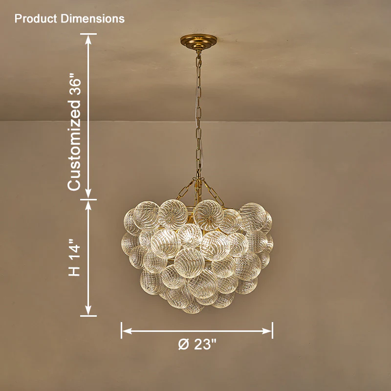 WOMO Textured Glass Bubble Chandelier-WM2180 - Image 36
