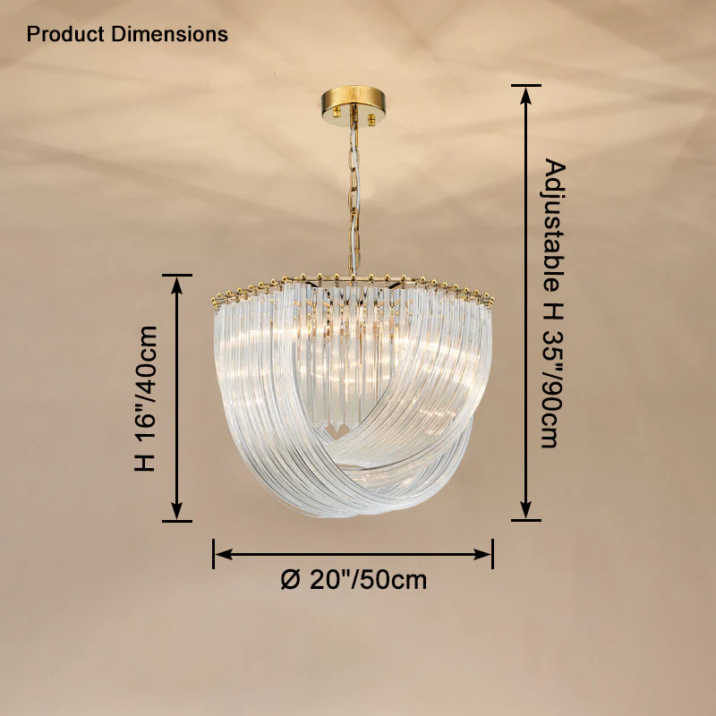 WOMO Ribbon Glass Chandelier-WM2590 - Image 12