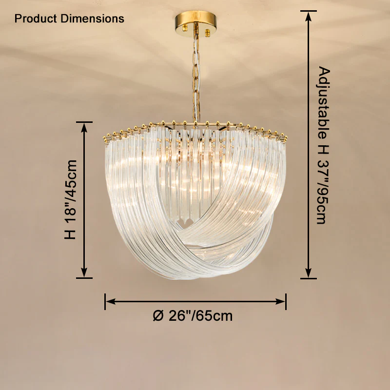 WOMO Ribbon Glass Chandelier-WM2590 - Image 14