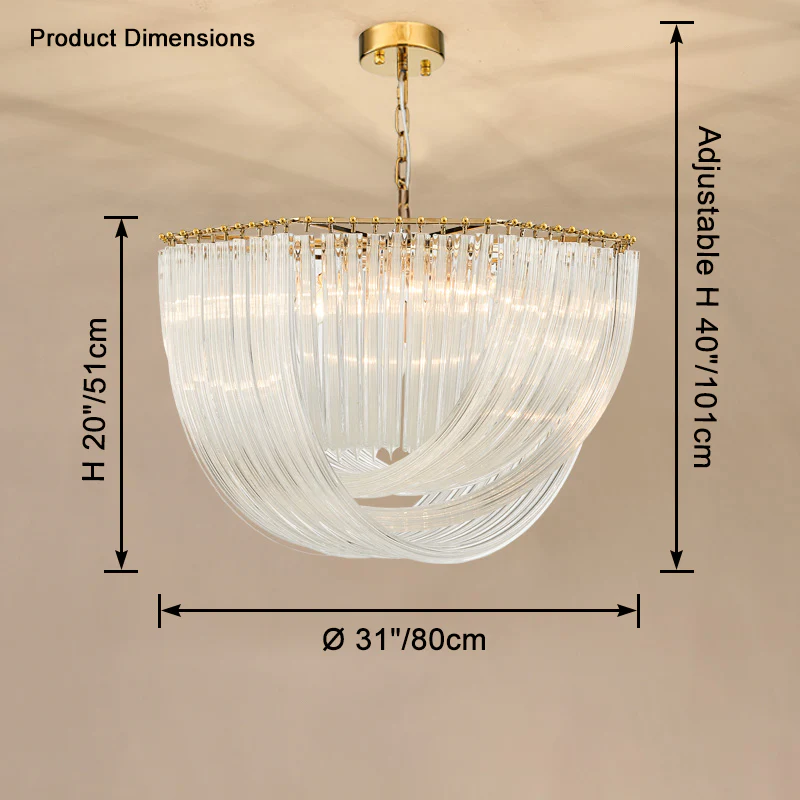 WOMO Ribbon Glass Chandelier-WM2590 - Image 16