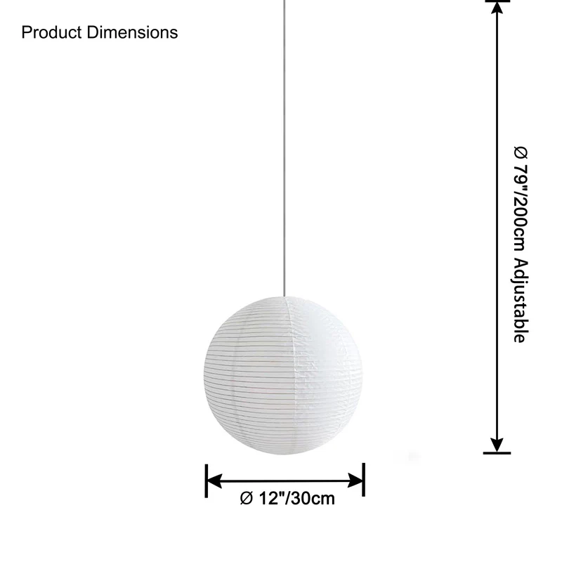WOMO Rice Paper Globe Pendant Light-WM2722 - Image 20