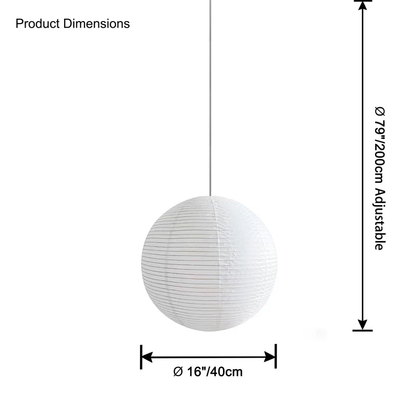 WOMO Rice Paper Globe Pendant Light-WM2722 - Image 22