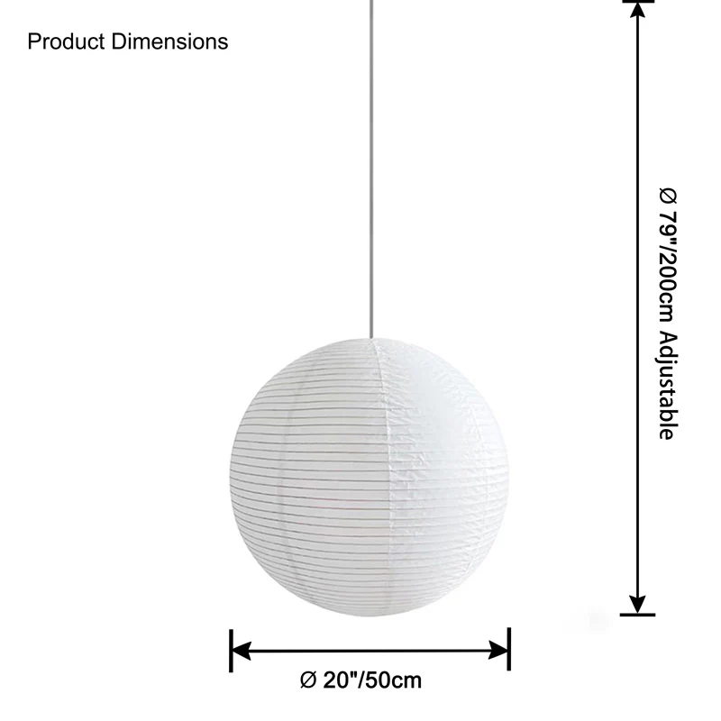 WOMO Rice Paper Globe Pendant Light-WM2722 - Image 24