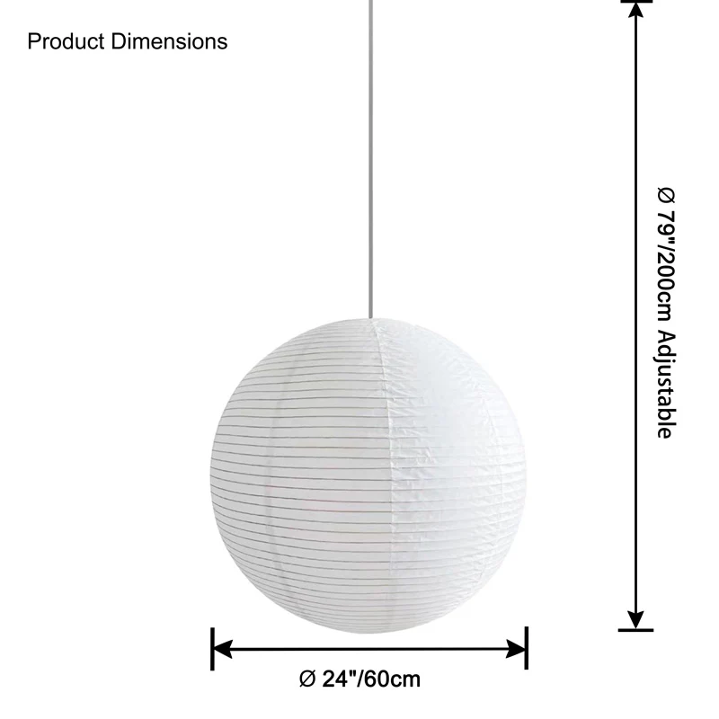 WOMO Rice Paper Globe Pendant Light-WM2722 - Image 26