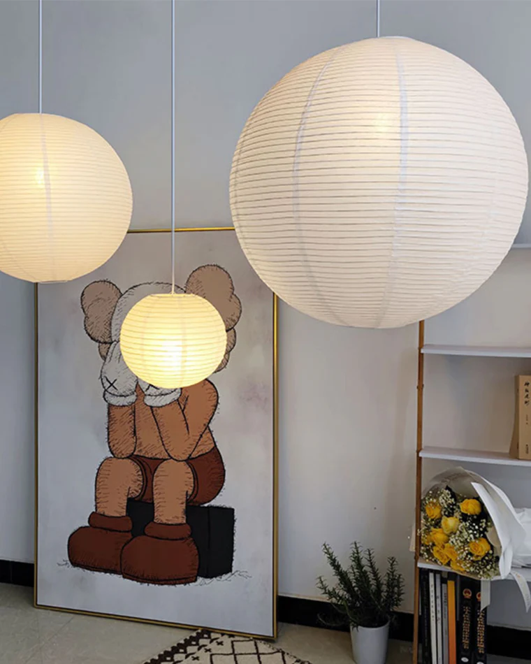 WOMO Rice Paper Globe Pendant Light-WM2722 - Image 5
