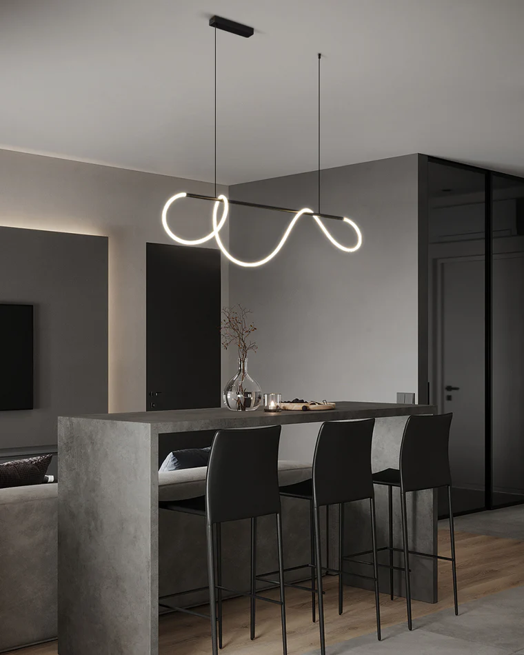 WOMO Rope Led Linear Brass Chandelier-WM2059a - Image 9