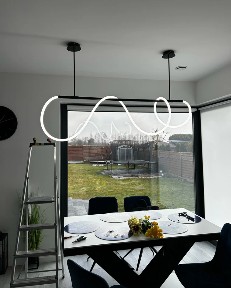 WOMO Rope Led Linear Brass Chandelier-WM2059a - Image 6