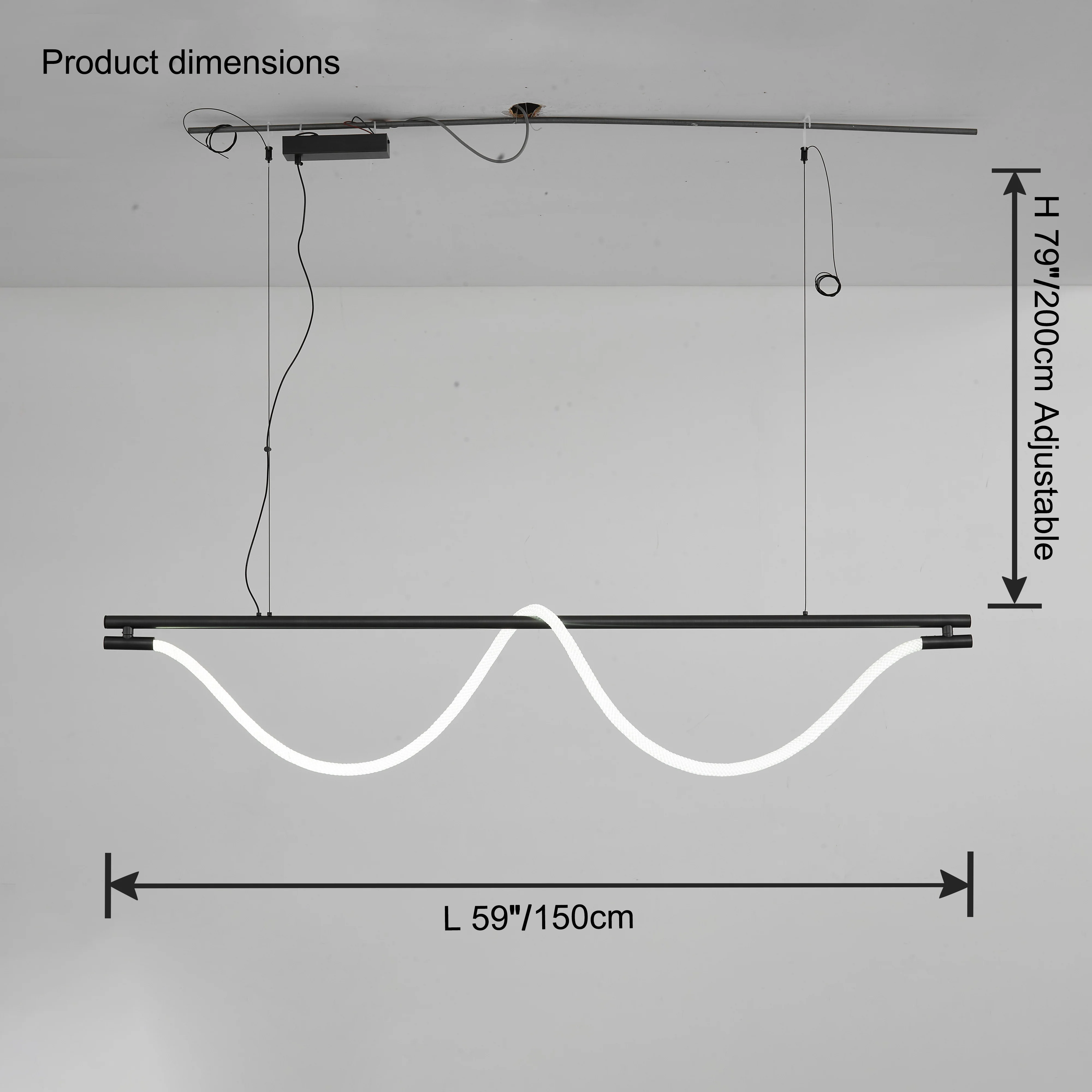 WOMO Rope Led Linear Chandelier-WM2742 - Image 11