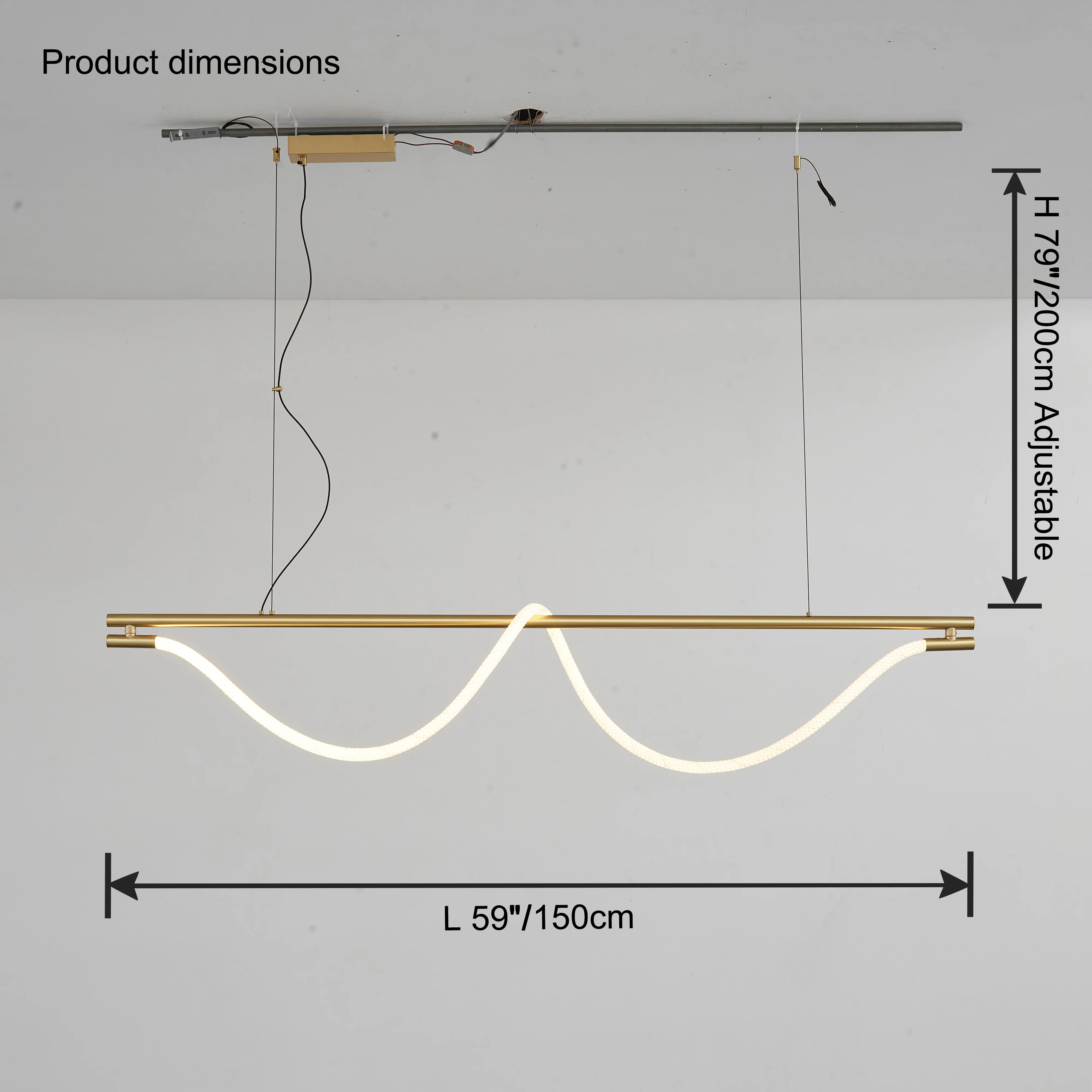 WOMO Rope Led Linear Chandelier-WM2742 - Image 17