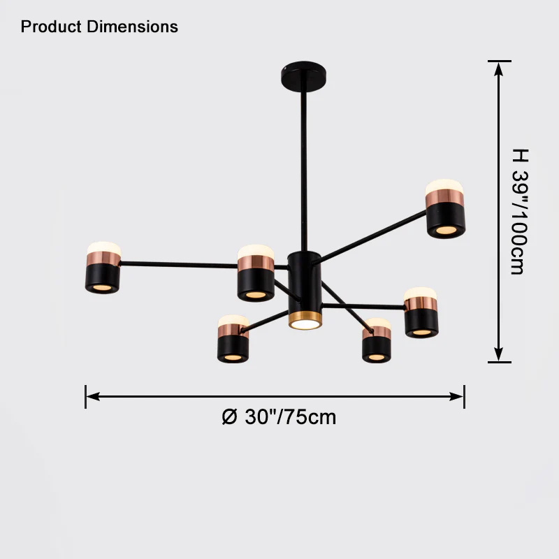 WOMO Rose Gold Arm Chandelier-WM2644 - Image 12