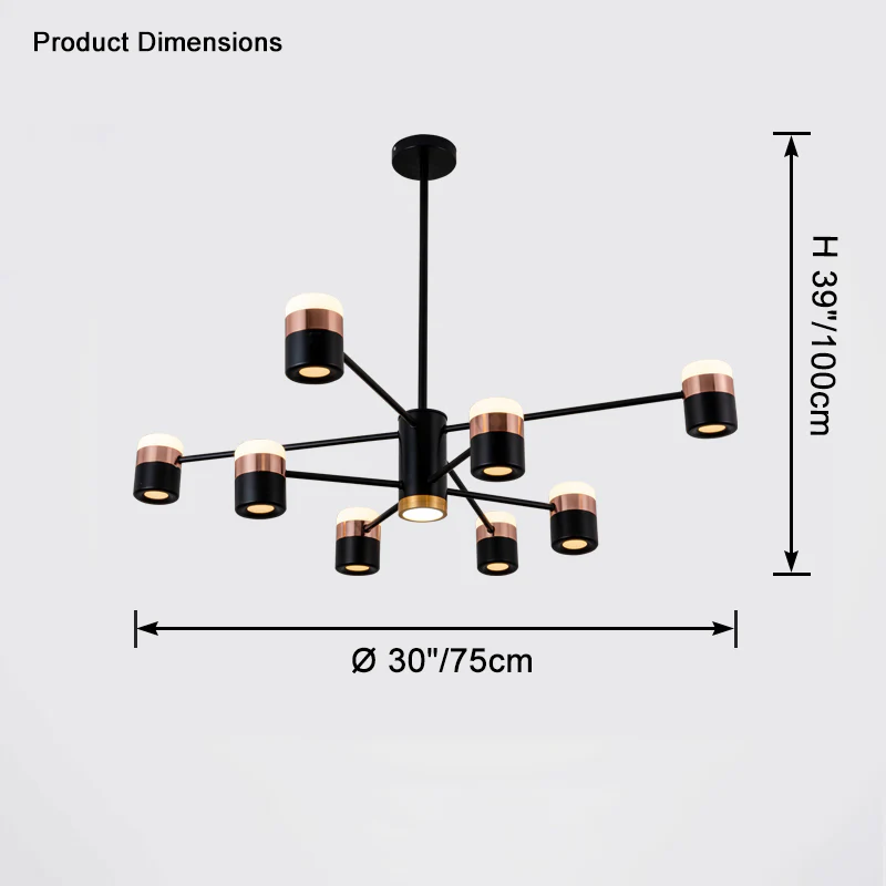 WOMO Rose Gold Arm Chandelier-WM2644 - Image 14