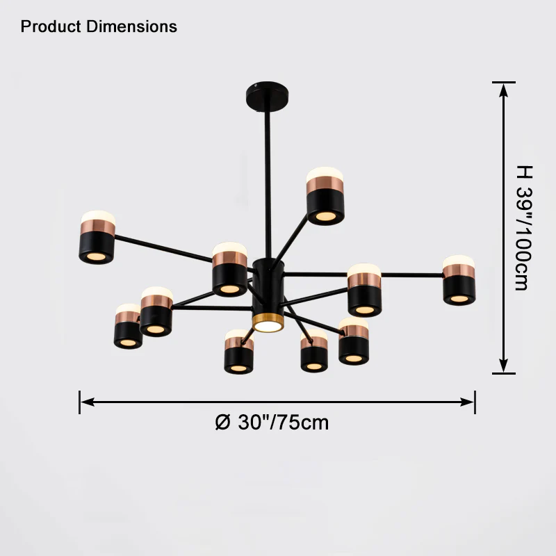 WOMO Rose Gold Arm Chandelier-WM2644 - Image 16